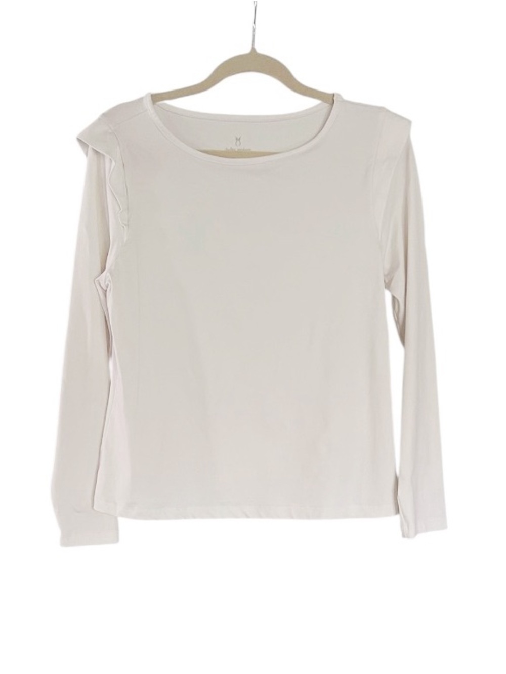 Dudley Stephens Lockwood Top Medium White Long Sleeve Stretch